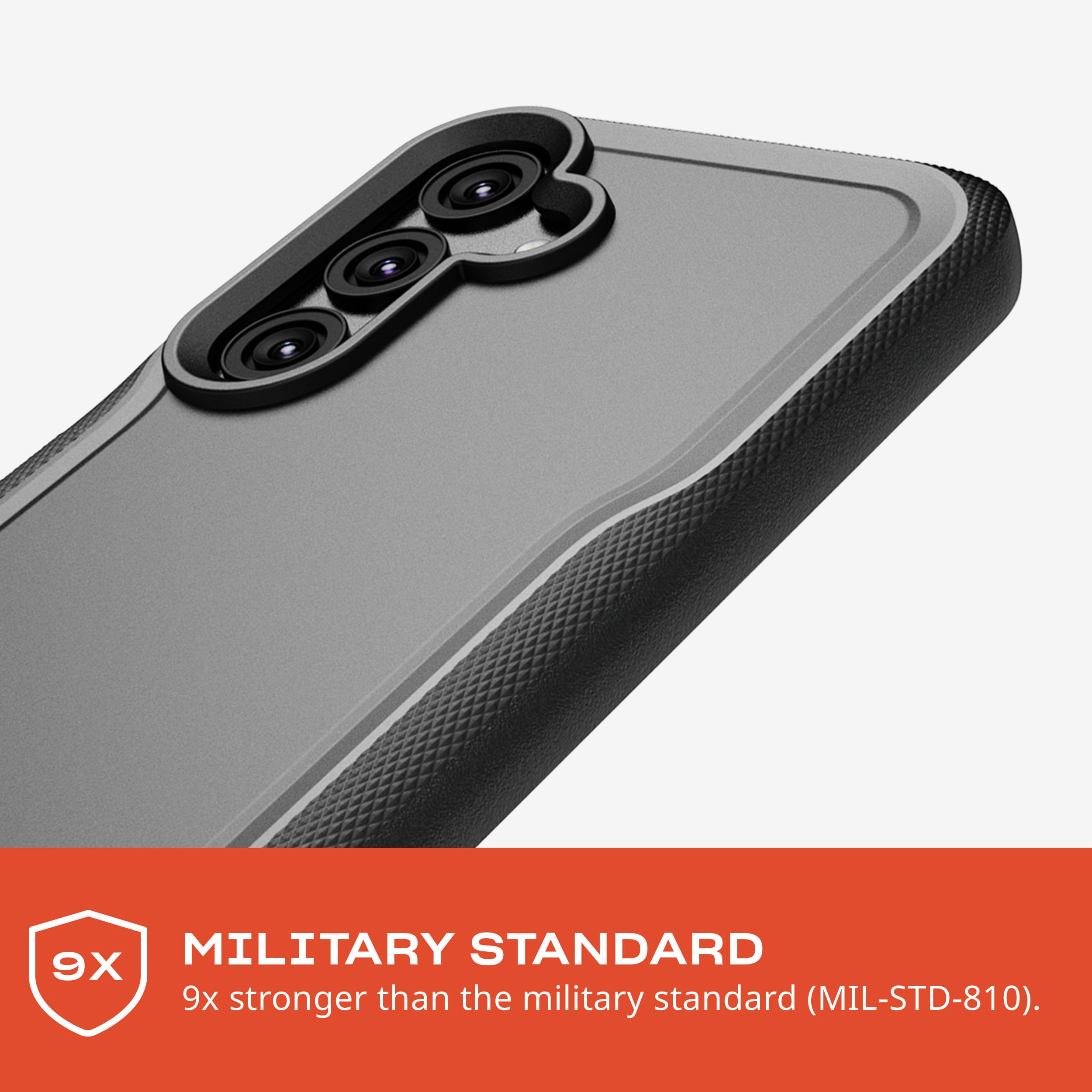 tech21 Evo Pro Schutzhülle für Samsung S24 (20 Fuß), militärischer sturzsicherer Schutz, Hülle für Galaxy S24 mit verbessertem Kameraschutz, 2 Schlüsselbänder für Haltbarkeit und Sicherheit, Schwarz