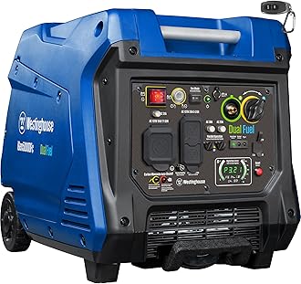 Westinghouse 5000 Peak Watt Super Quiet Dual Fuel Portable Inverter Generator, Remote Electric Start, Gas & Propane Powered, RV Ready, CO Sensor, Parallel Capable