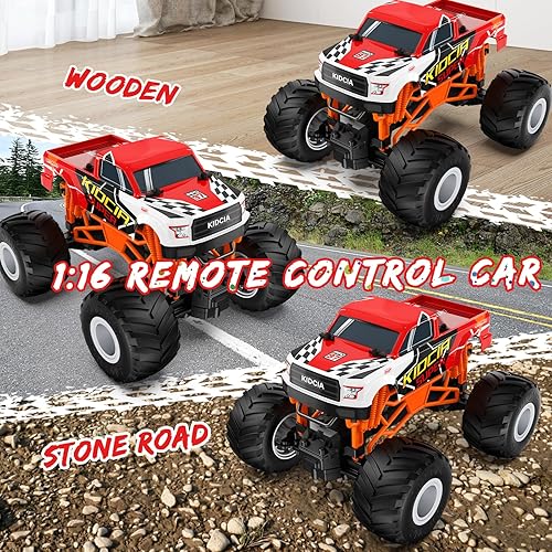 Miniatura 9 de Auto a control remoto, camión monstruo a control remoto a escala 116 para niños, autos RC todo terreno de 2.4 GHz para niños y niñas 4-7 8-12,