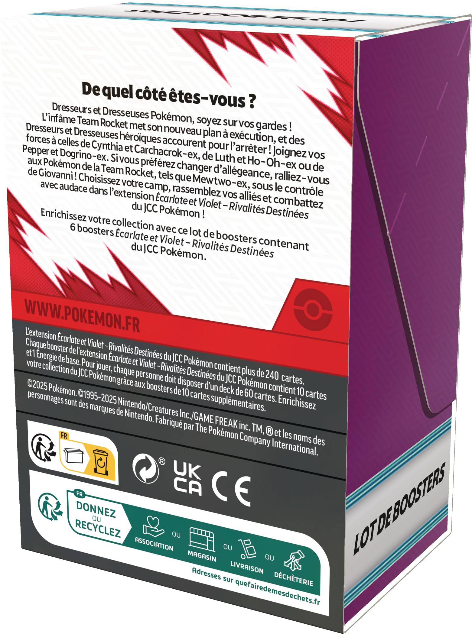 Pokémon: Lot de boosters Écarlate et Violet – Rivalités Destinées du JCC Pokémon (6 boosters)