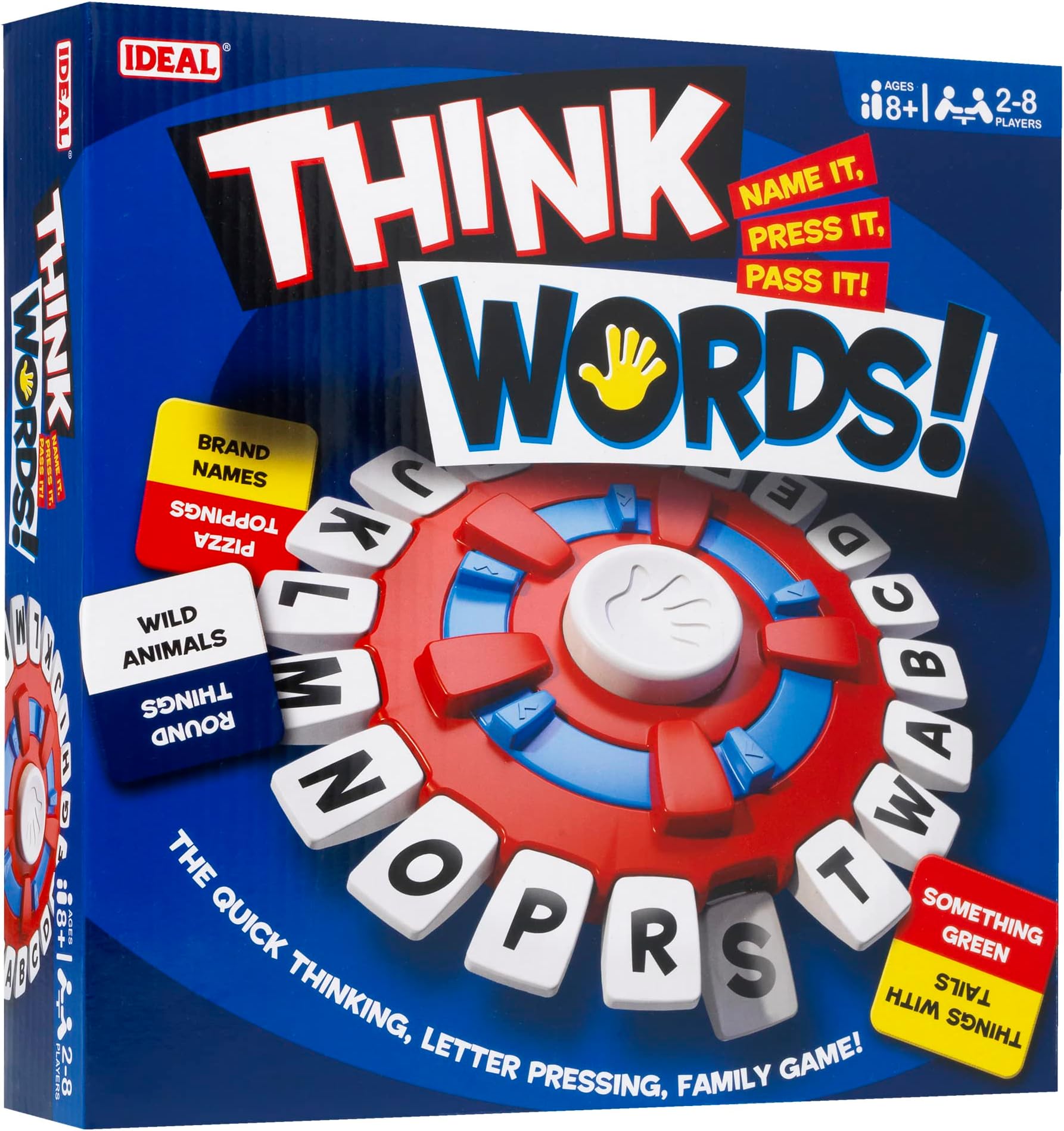 IDEAL Think Words | The Quick Thinking Letter Pressing Game | For Ages 8+ | For 2-8 Players | Easy to Play | Answer in 10 Seconds | Bring Friends & Family Together | Gift Idea For Christmas & Birthday