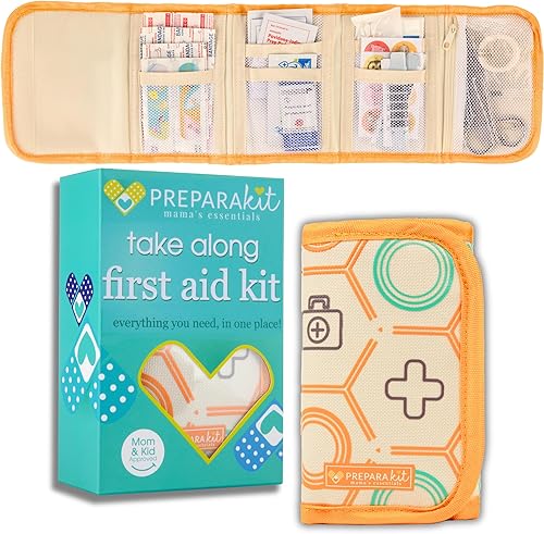 Kit de primeros auxilios de viaje para niños Mini coche, bolso, mochila o bolsa de pañales, 75 piezas de medicamentos incluye todos los suministros