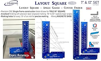 Amazon.com: iGaging Layout Square Mark II Set of Two 7
