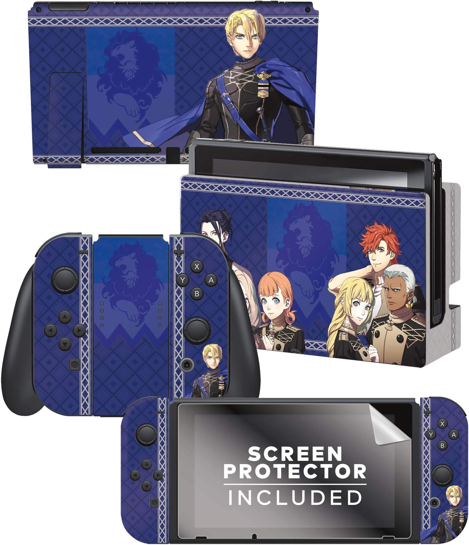 Controller Gear Authentic and Official Licensed Nintendo Switch Skin - Fire Emblem "Blue Lions"