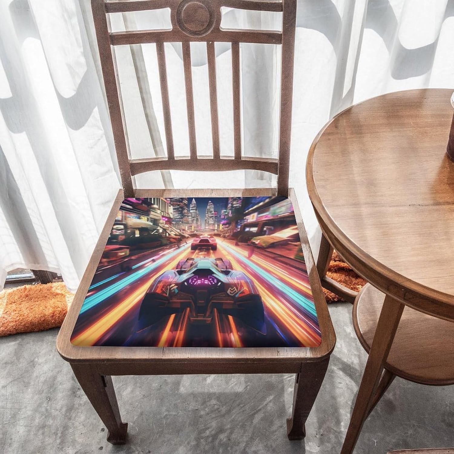 Sports Car Racing Floor Pillow Meditation Yoga Cushion Square Chair Cushion Pillows Seating for Adults