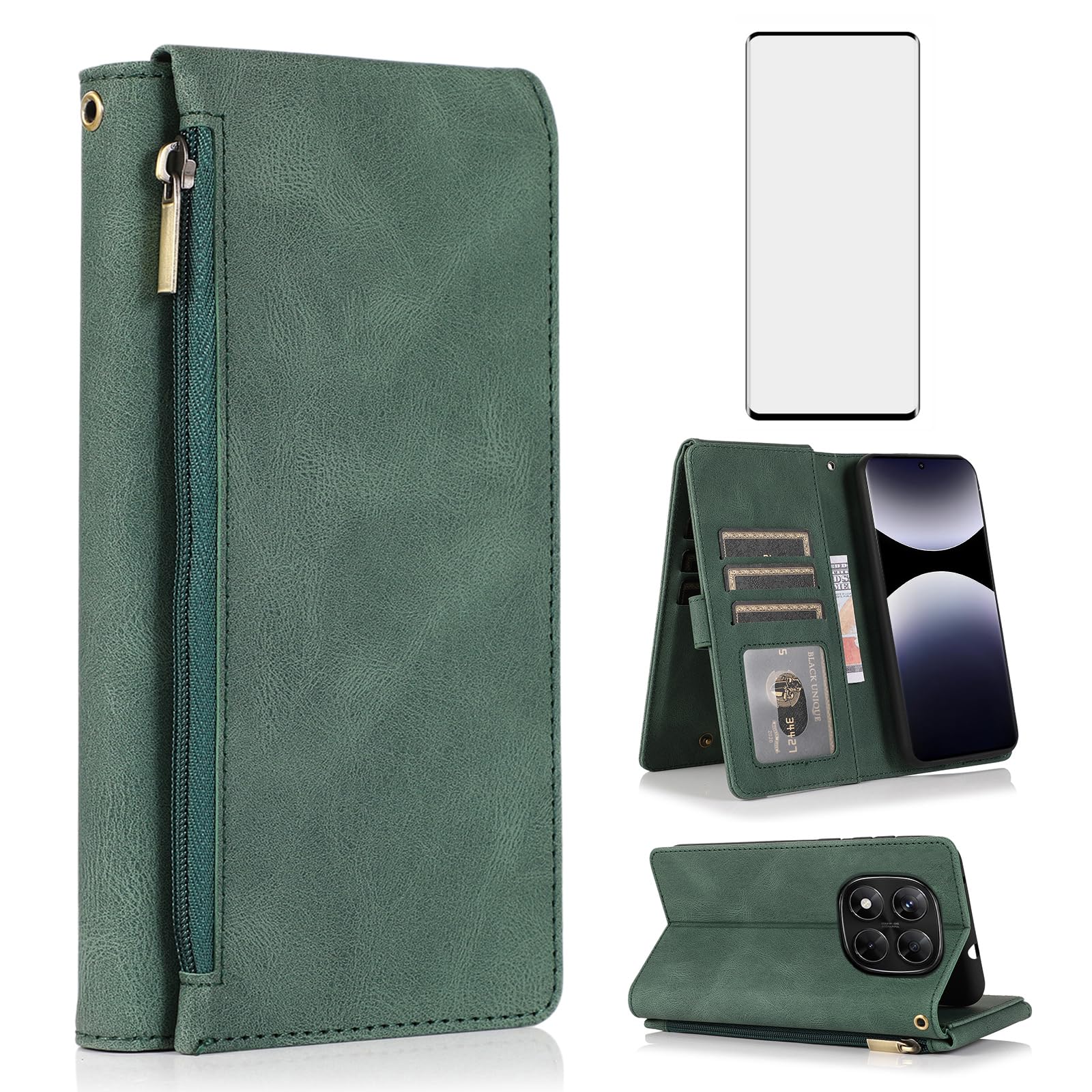 Coque Redmi Note 14 Pro Asuwish XKLLPT UK couleur vert élégant - 8