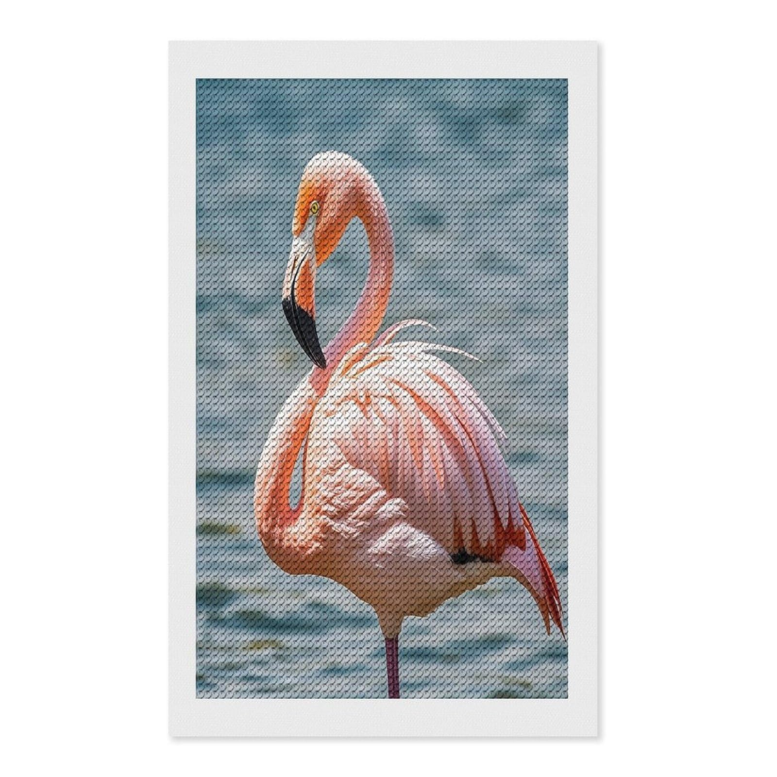 FekiLoot Pink Flamingo Diamond Painting Kits for Beginners DIY Diamond Art Kits for Adults Full Drill Round Diamond Dot Gem Art Painting Fun DIY Crafts for Home Kitchen Wall Decor Gift 12"x20"