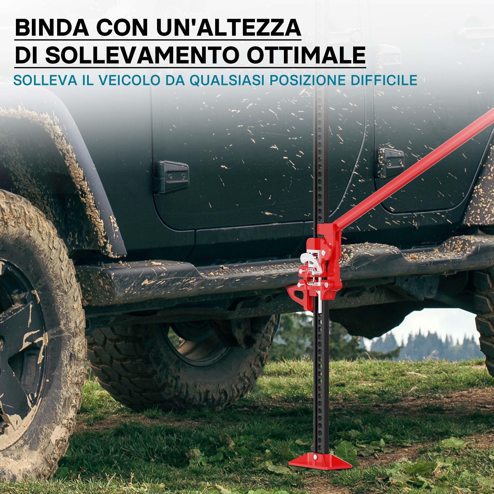 Binda meccanica 60" 150 cm 3000 kg sollevatore cric per fuoristrada e quad