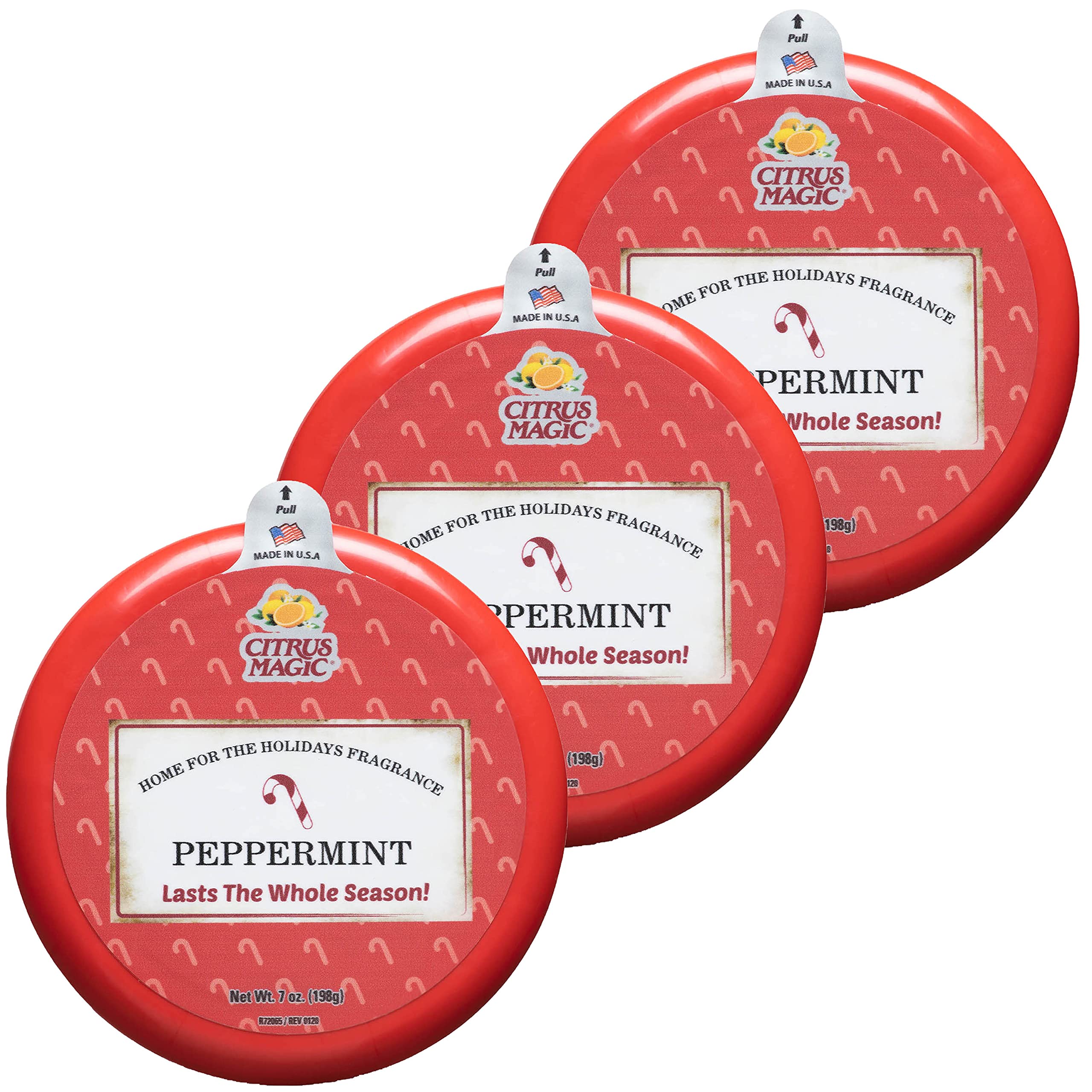 Citrus MagicHoliday Odor Absorbing Solid Air Freshener, Peppermint, 7-Ounce, Pack of 3