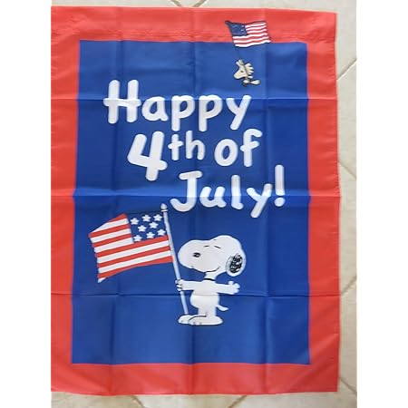 Amazon Com Peanuts Snoopy 4th Of July N Yard House Flag Large Garden Outdoor