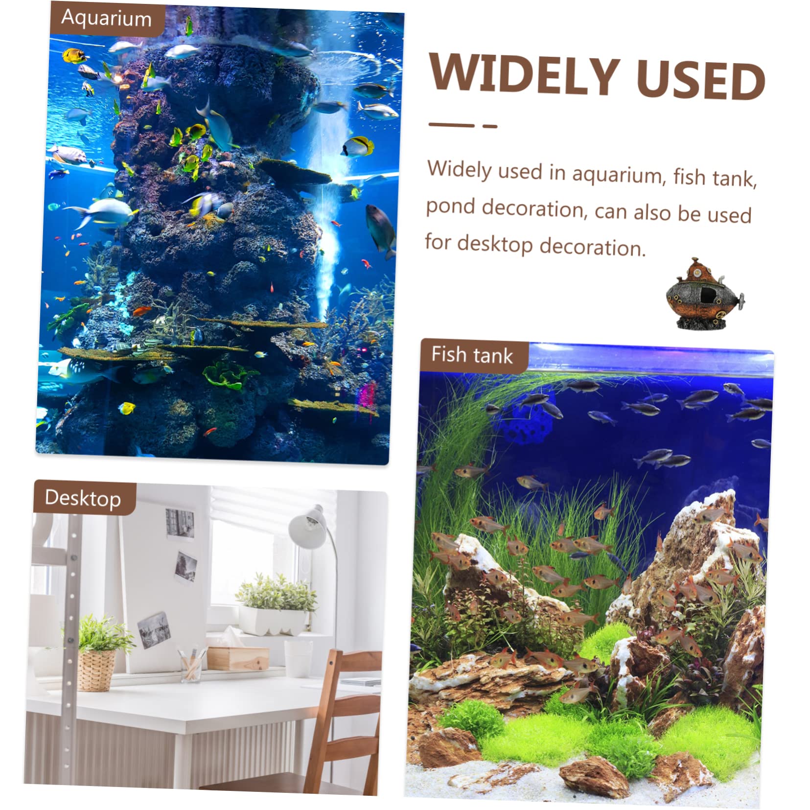 YARNOW 3 Piezas escondite de pecera Calentador Juguetes Frasco náutico vacío decoración pecera Decoración de pecera Acuario paisajismo decoración Accesorios para peceras Resina