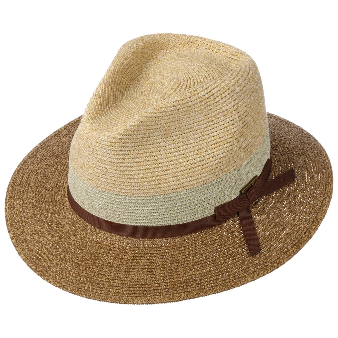 Stetson Contrast Brim Traveller Sombrero de Paja Toyo Proteccion UV 40 Unisex Primavera Verano