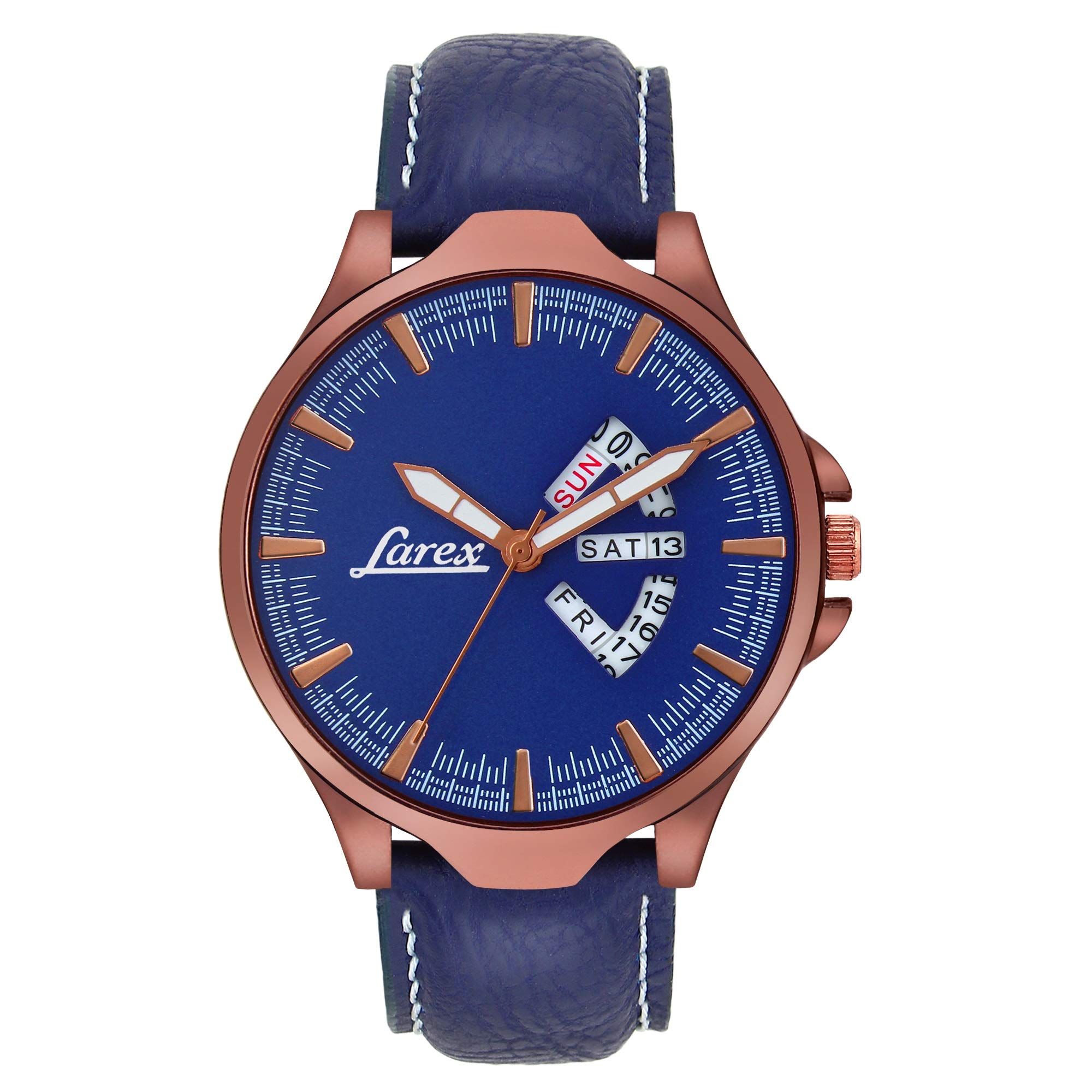 Larex Fashion Quartz Analogue Blue Dial Men's & Boy's Watch|Blue Strap Wrist Watch for Men|Blue Watch for Men & Boys - LRX075