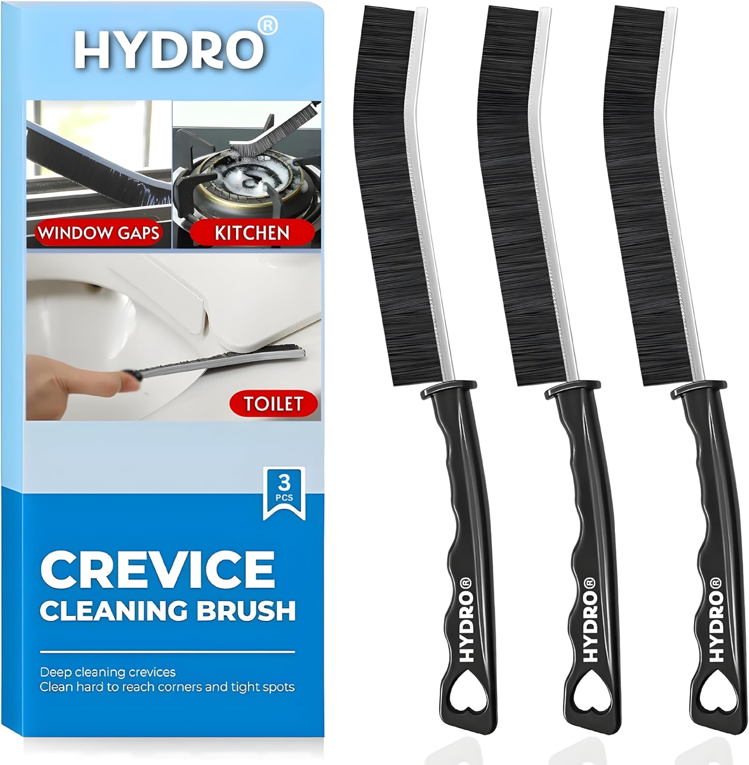 3Pcs Crevice Cleaning Brush Hard Bristle Crevice Cleaning Brush New Multifunctional Corners Cleaning Brush Tool Thin Gap Brush Grout Cleaner Brush Ba - View #3