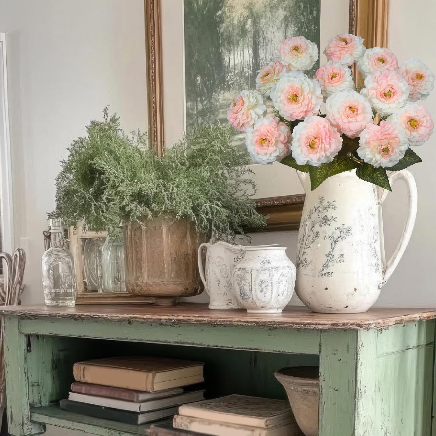 2 Pcs Artificial Flowers Zinnias Silk Flowers with Stems Zinnia Elegans Artificial Flowers for Outdoors Floral Arrangements Table Centerpieces Wedding Party Home Spring Summer Decor Pink - Image 5