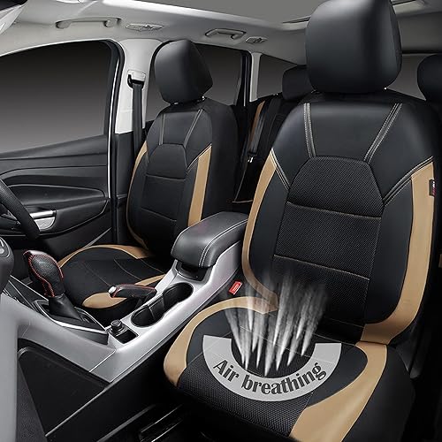 Miniatura 2 de CAR PASS Fundas de asiento de cuero, funda universal para asiento de automóvil deportivo de 0.197 in, esponja compuesta en el interior, compatible