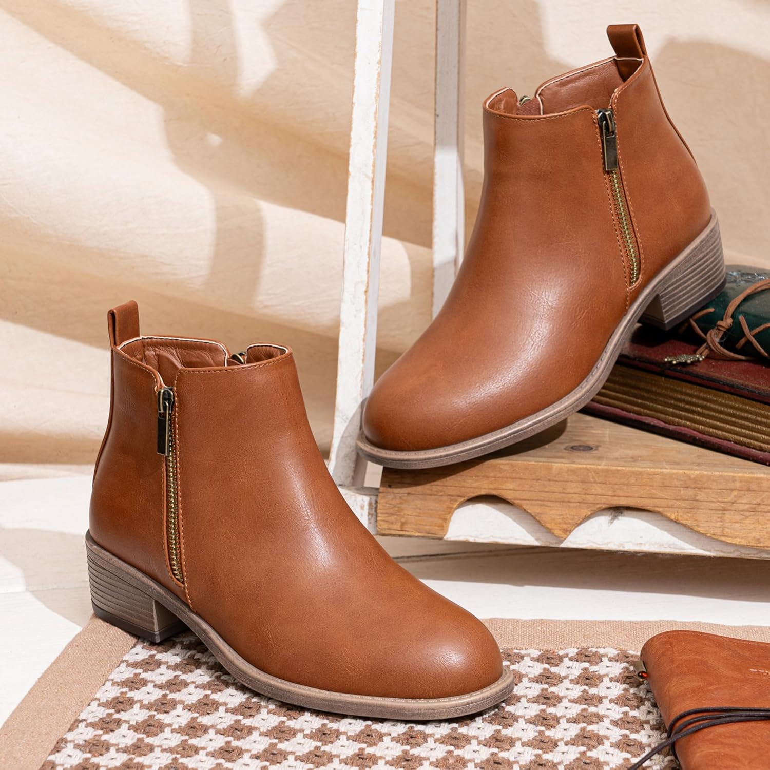 Jeossy Women's 905 Ankle Boots, Classic Low Heeled Short Booties, Casual Comfortable Boots with Wide Widths Available - Image 9