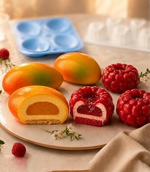 Raspberry & Mango Silicone Mold Set for Mousse Cake Baking