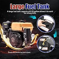 Vista 3 de Motor de gas de 7.5 HP, motor de 4 tiempos 212CC Go Kart, motor de gasolina OHV de grado industrial, motor de gasolina de arranque de un solo