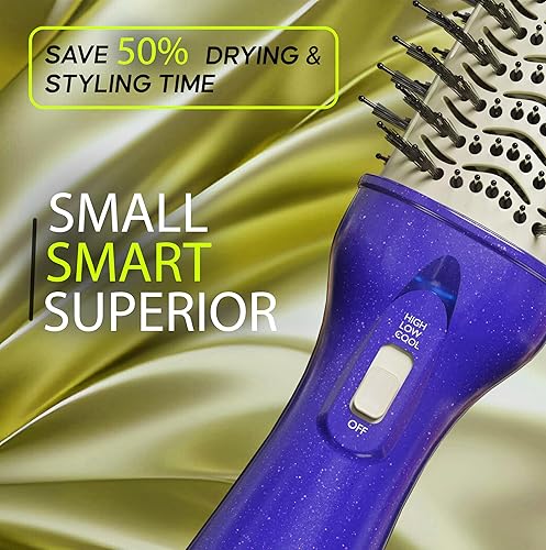 Miniatura 6 de Cepillo de aire caliente iónico de barril grande de 3 pulgadas, cepillo voluminizador de un solo paso de 2.953 in para cabello grueso y largo,