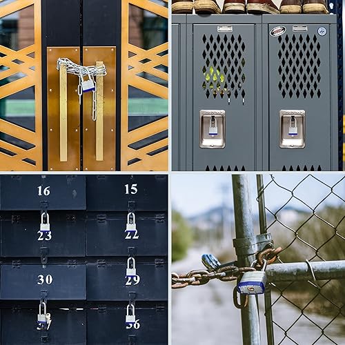 Miniatura 7 de AOSRUM Lock Candados para exteriores, candado laminado con llave, cuerpo ancho de 1-916 pulgadas, juego de candados con llaves, grillete largo