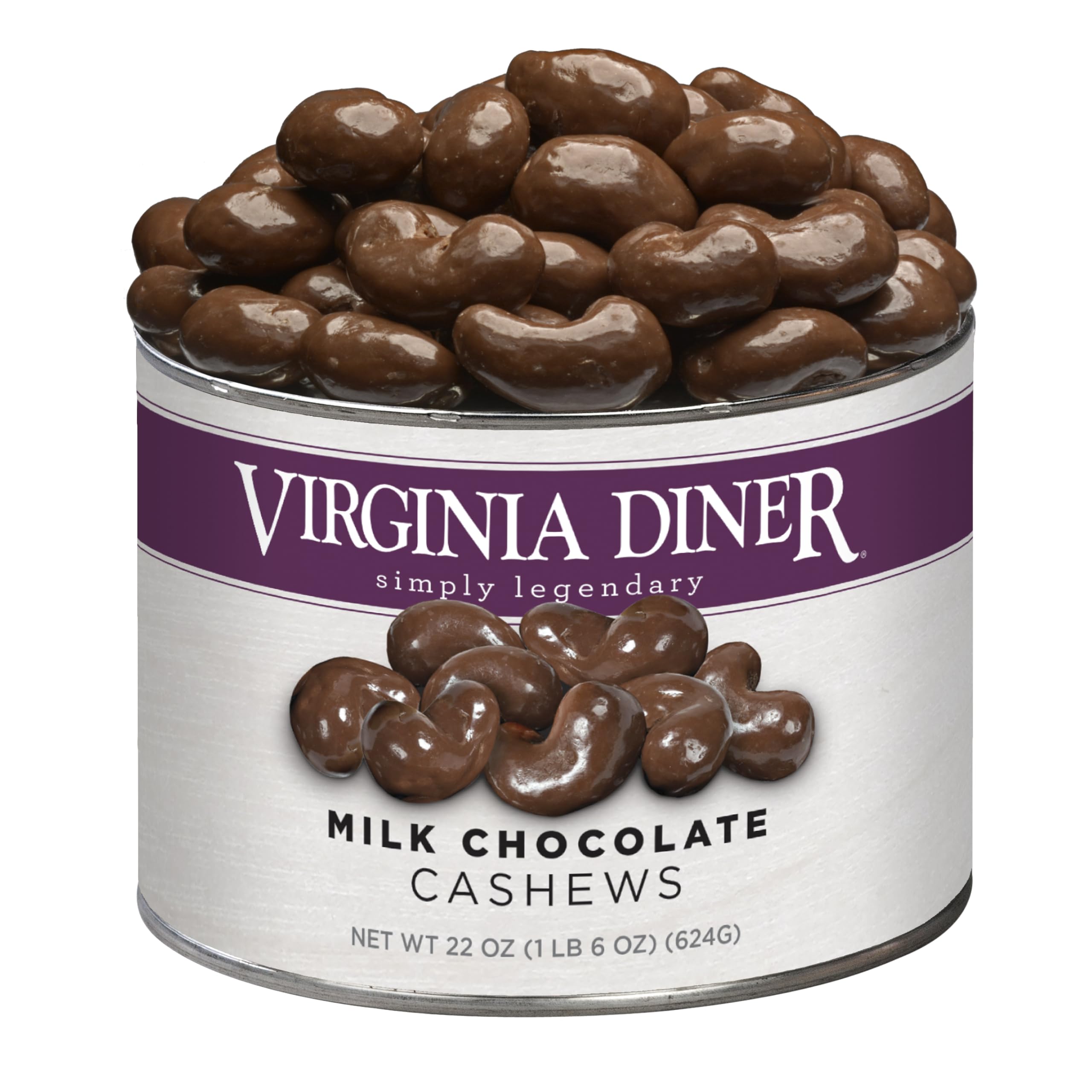 Virginia Diner Gourmet Chocolate Cashews (22 Ounce) Virginia Food Gift Blister Roasting Process, Non-GMO Oil Used, Unique Delightful Crunch, Milk