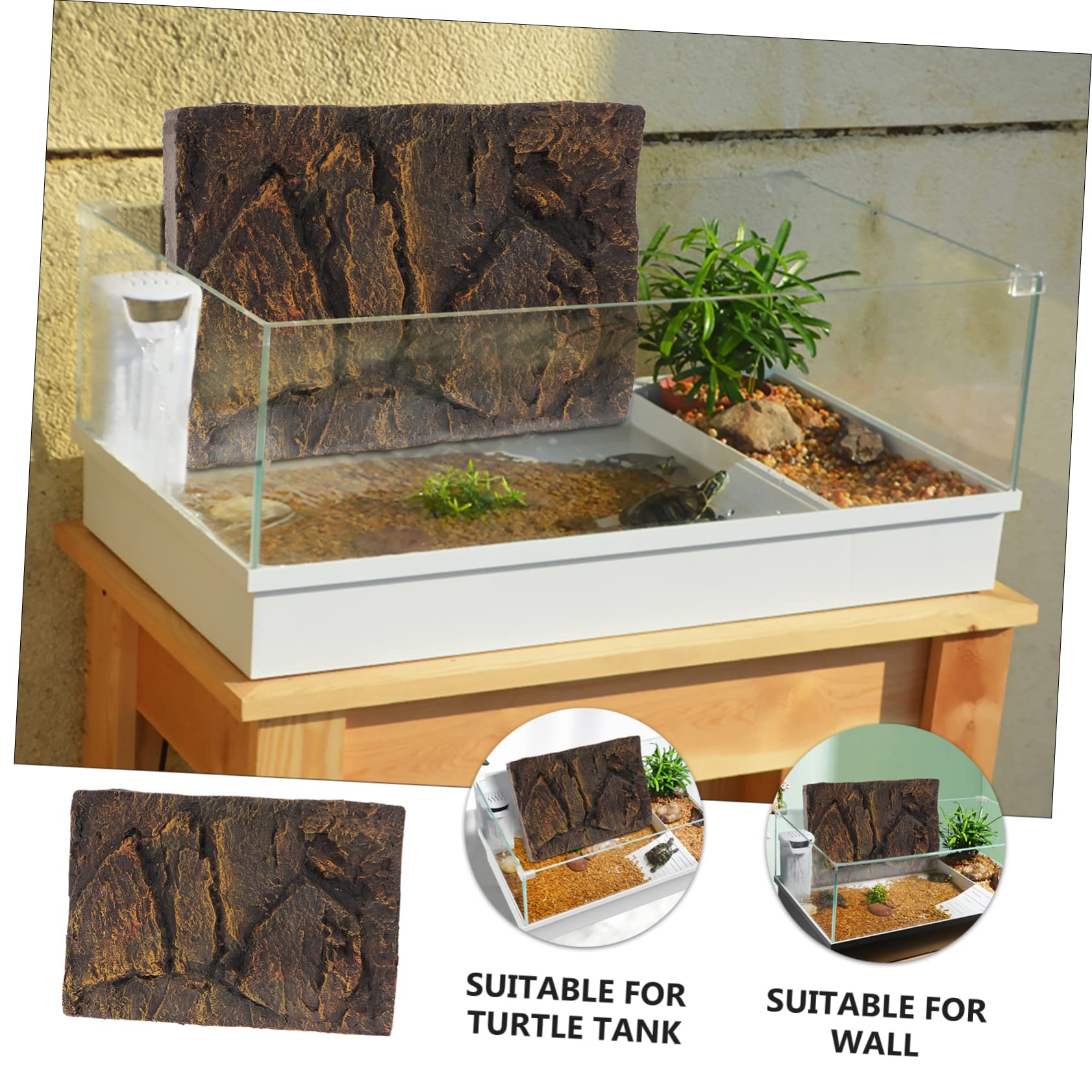 COLLBATH Reptile Tank Background Board Material Turtle Tank Decor Stylish Pet Habitat Backdrop for Reptile Boxes and Fish Tanks Durable and Versatile Wall