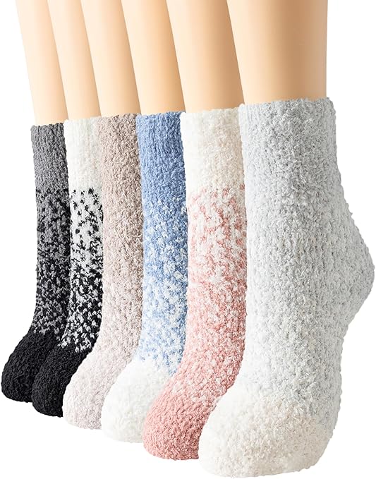 Warm & Cozy Gifts for Women - Fluffy Fuzzy Socks, Plush Sleeping Slipper Socks - Soft Warm Fabric,Comfortable Winter Socks for Women, Perfect Stocking Stuffers & Christmas Gifts