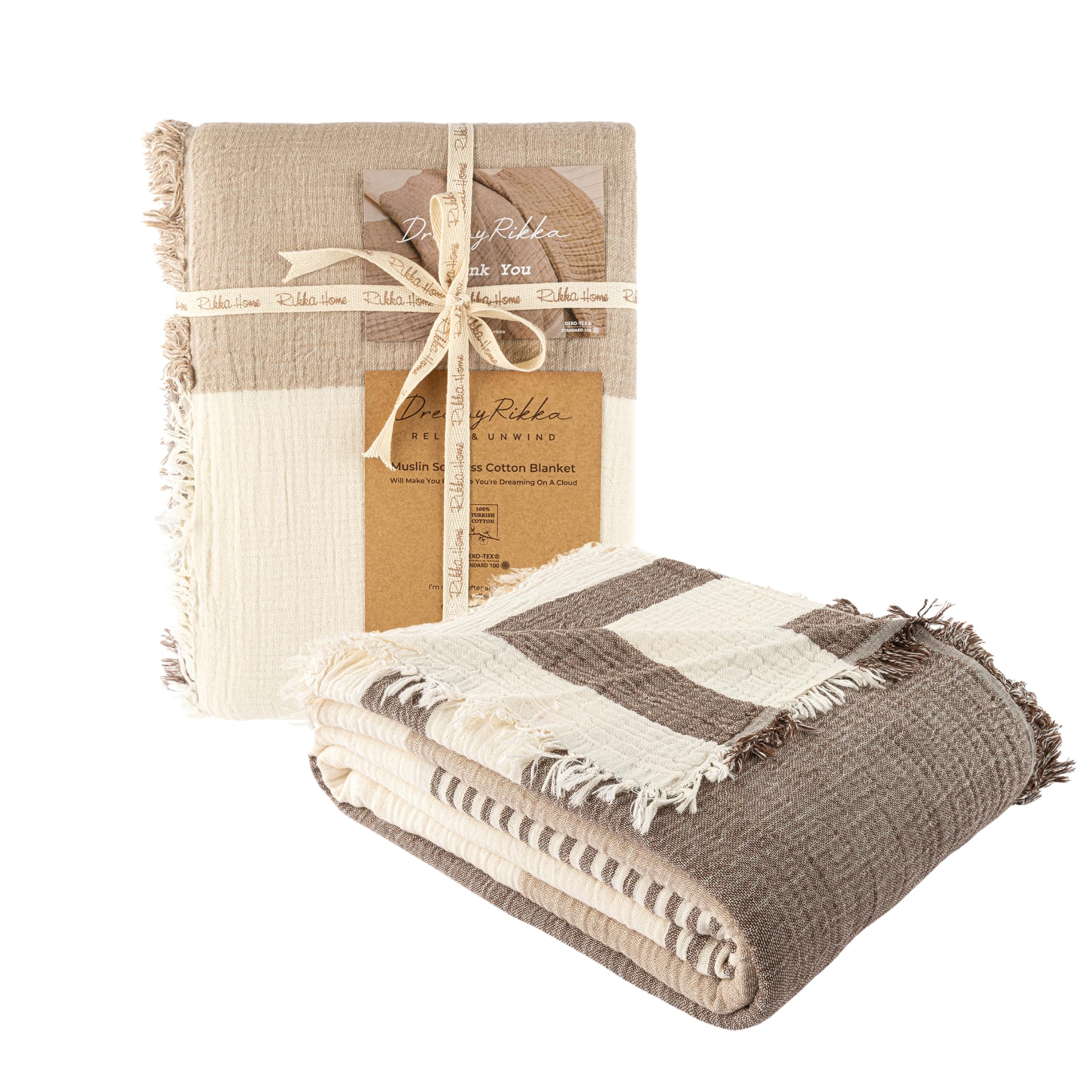DREAMY RIKKA Muslin Gauze Cotton Blanket