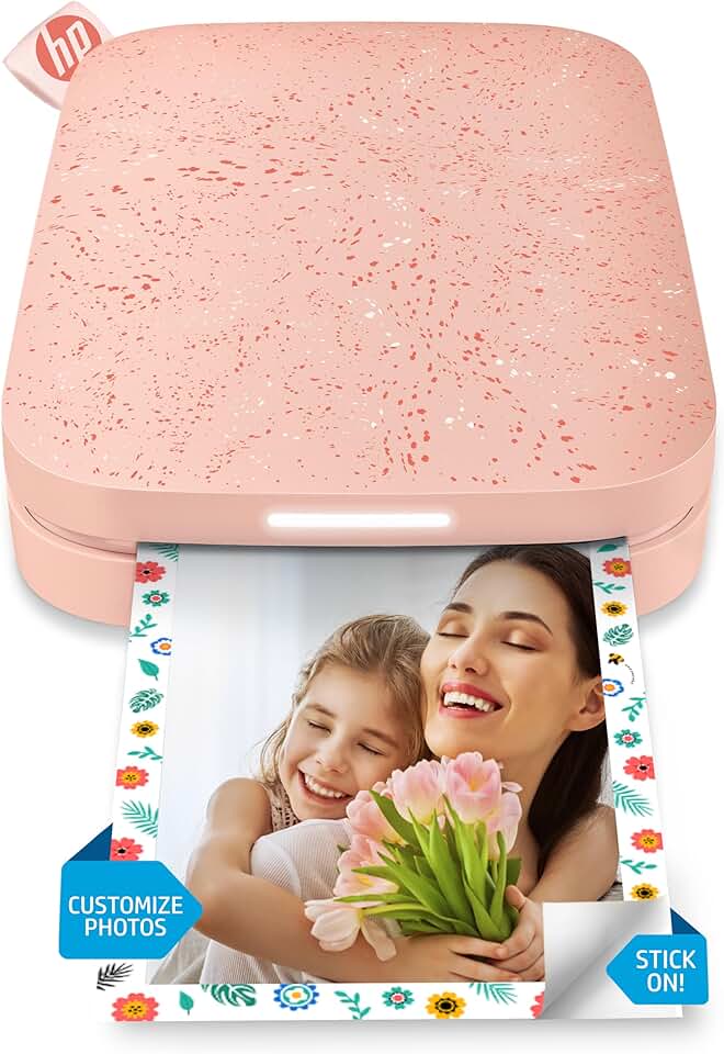 HP Sprocket — Impressora fotográfica instantânea portátil de 5 x 7,6 cm (blush) impressa imagens em papel Zink com suporte adesivo a partir do seu dispositivo iOS e Android.