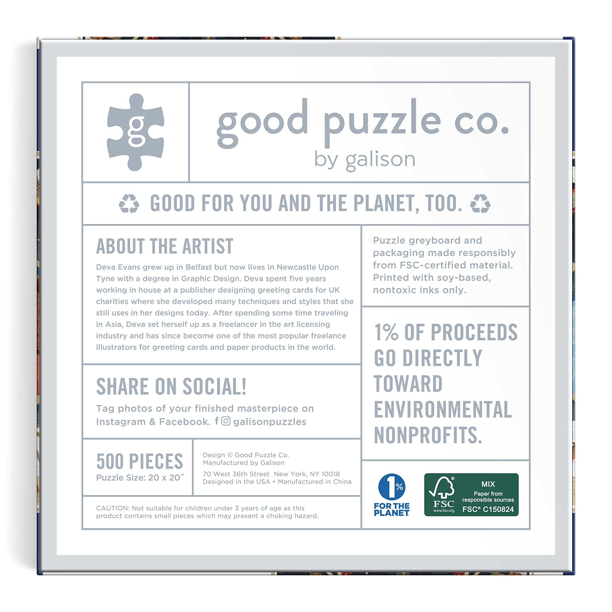 Amazon.com: Galison Good Puzzle Co. Holy Night 500pc Puzzle : Toys