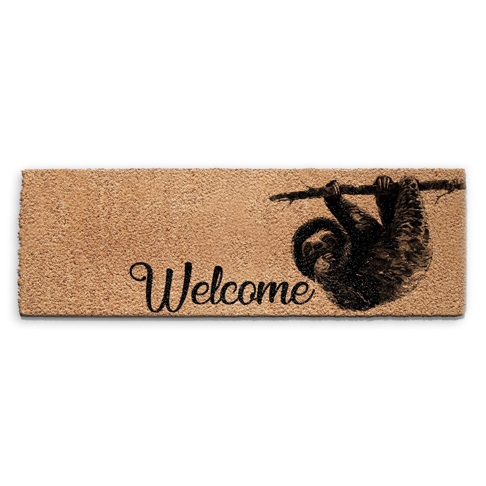 Hairyworm Sloth Doormat (240cm x 80cm) Large, Welcome Entrance Door Mat, Coconut Core Fibre Heavy Duty Mat, Rug, Coir Ultra Wide Door Mat — image 1
