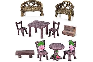 Fairy Garden Accessories Miniature Table and Chairs Set for a Charming Furniture House