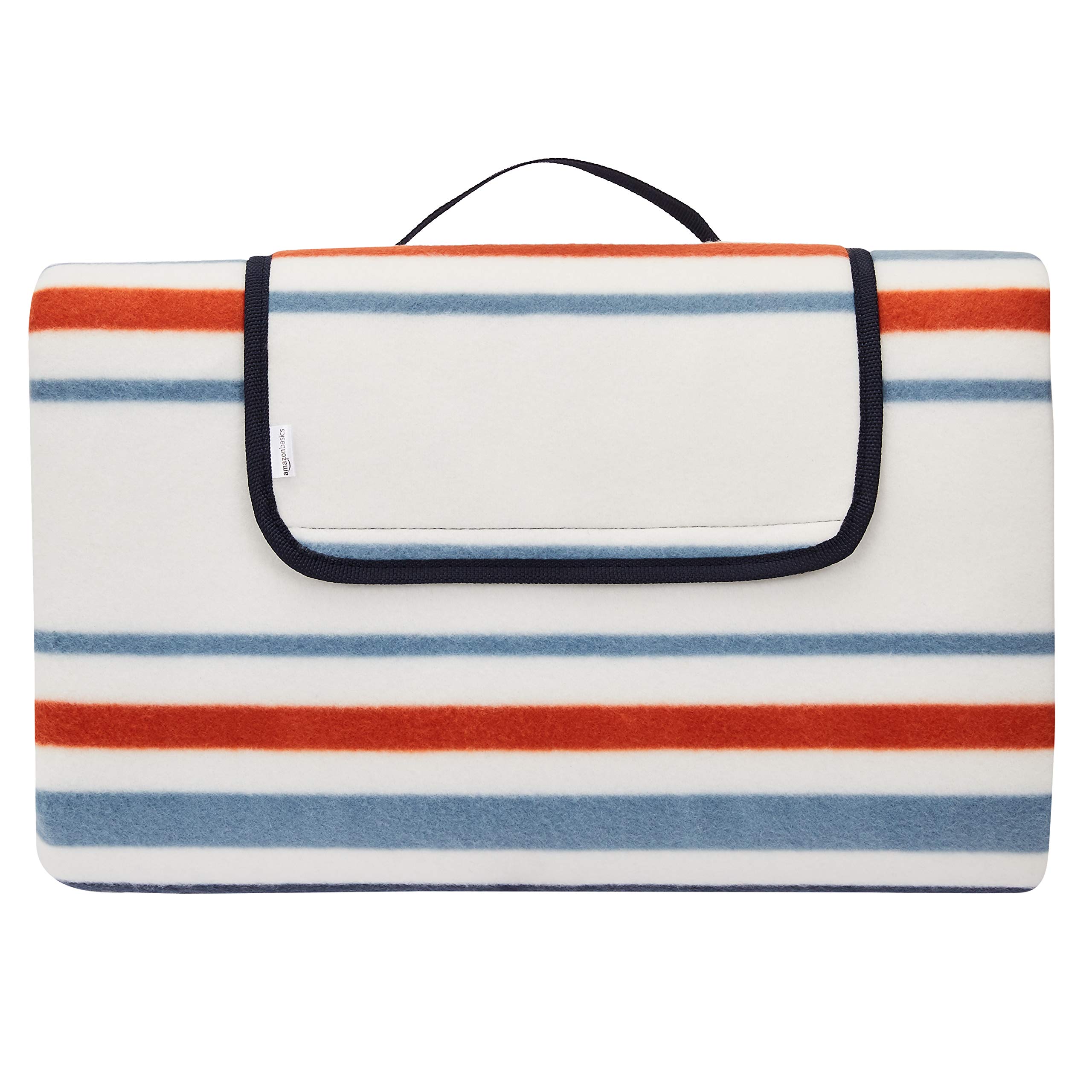 Amazon Basics Coperta da Ufficio picnic con retro impermeabile, 200 x 200 cm, Design a strisce marine