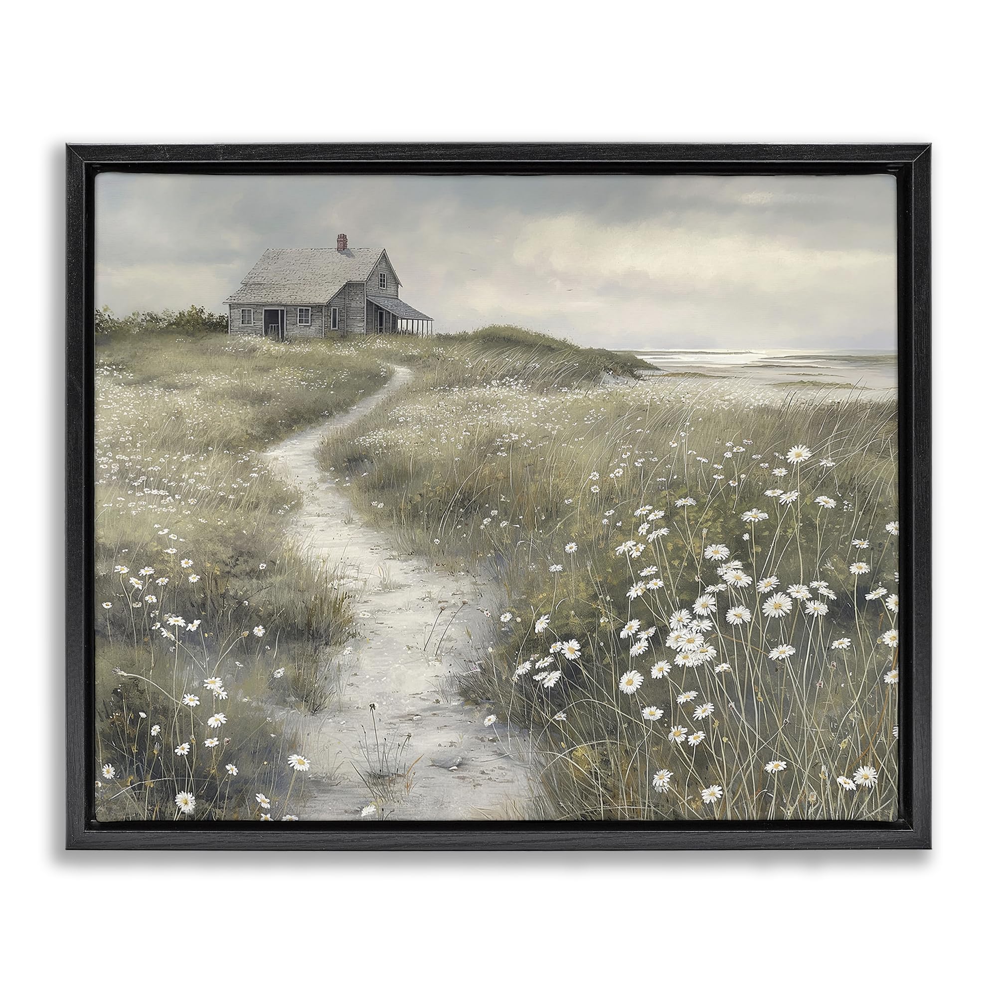 'Pathway To Coastal Cottage'| Floating Frame Canvas Art