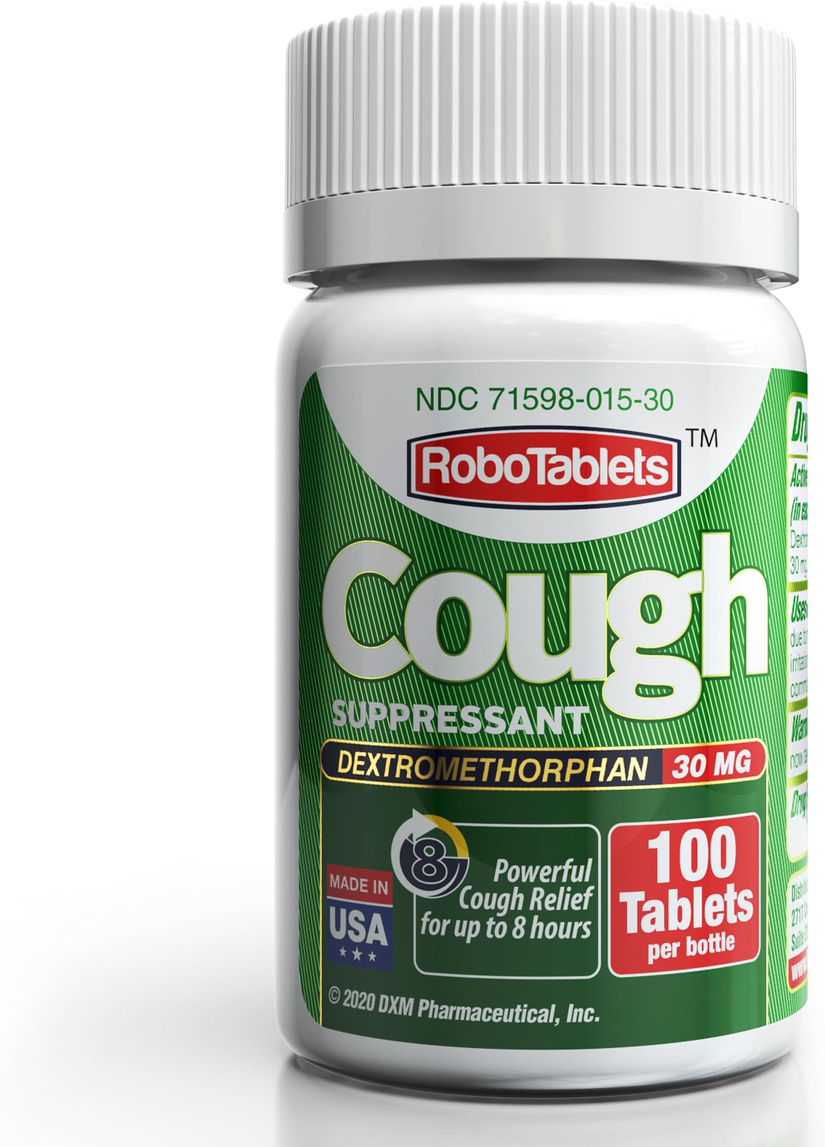 RoboTablets Cough Suppressant, Dextromethorphan 30mg, 100