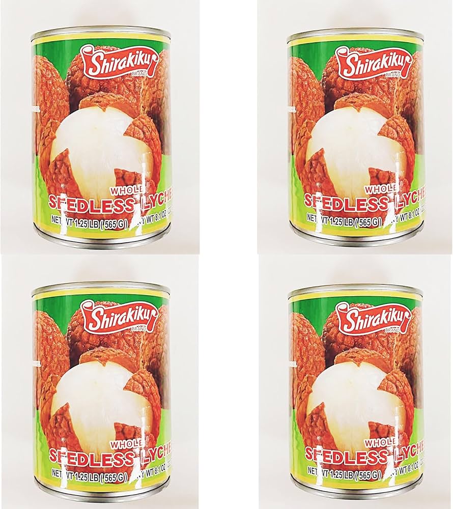 Amazon.com : Whole Seedless Lychee In Syrup 1.25 lb (565g), 4 Cans