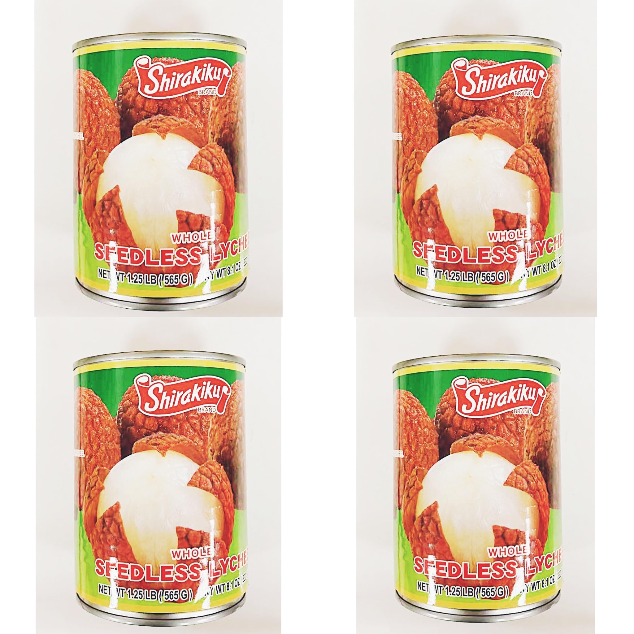Amazon.com : Whole Seedless Lychee In Syrup 1.25 lb (565g), 4 Cans