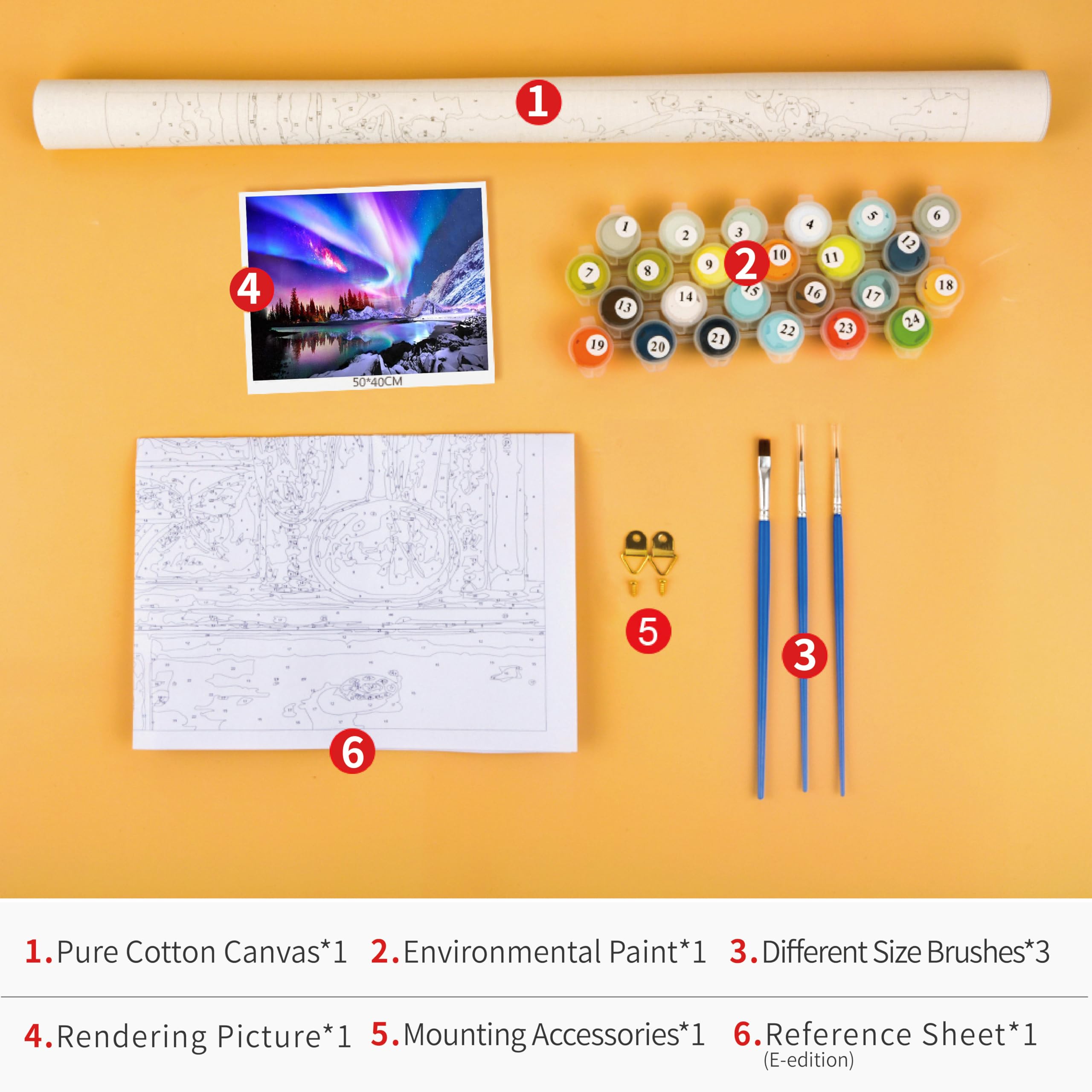 Schilderen op nummer set - doe-het-zelf schilderset - 40 x 50 cm