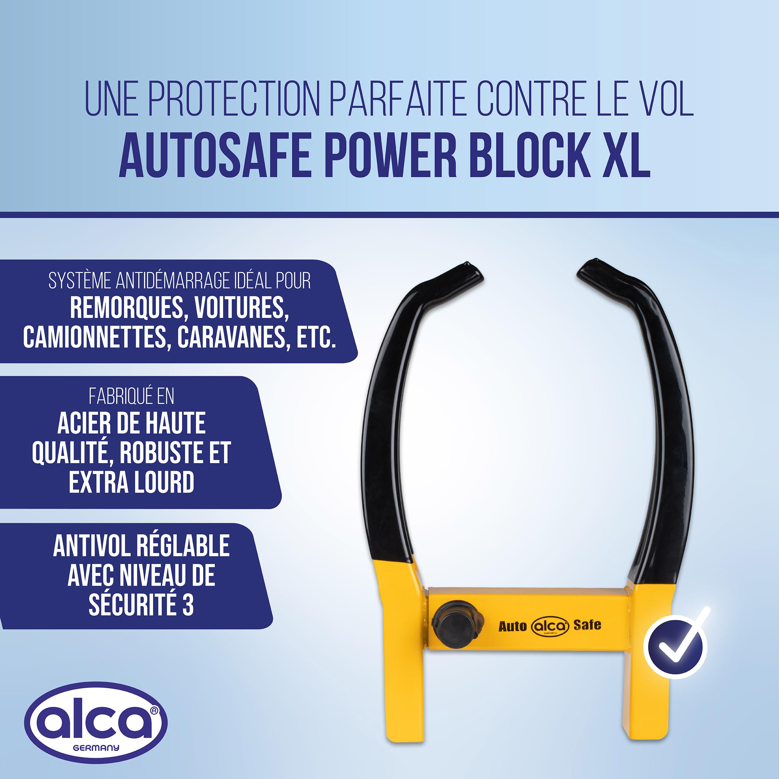 alca® Sabot de roue, largeur maximale du pneu : 325 mm, extensible, niveau de sécurité 3