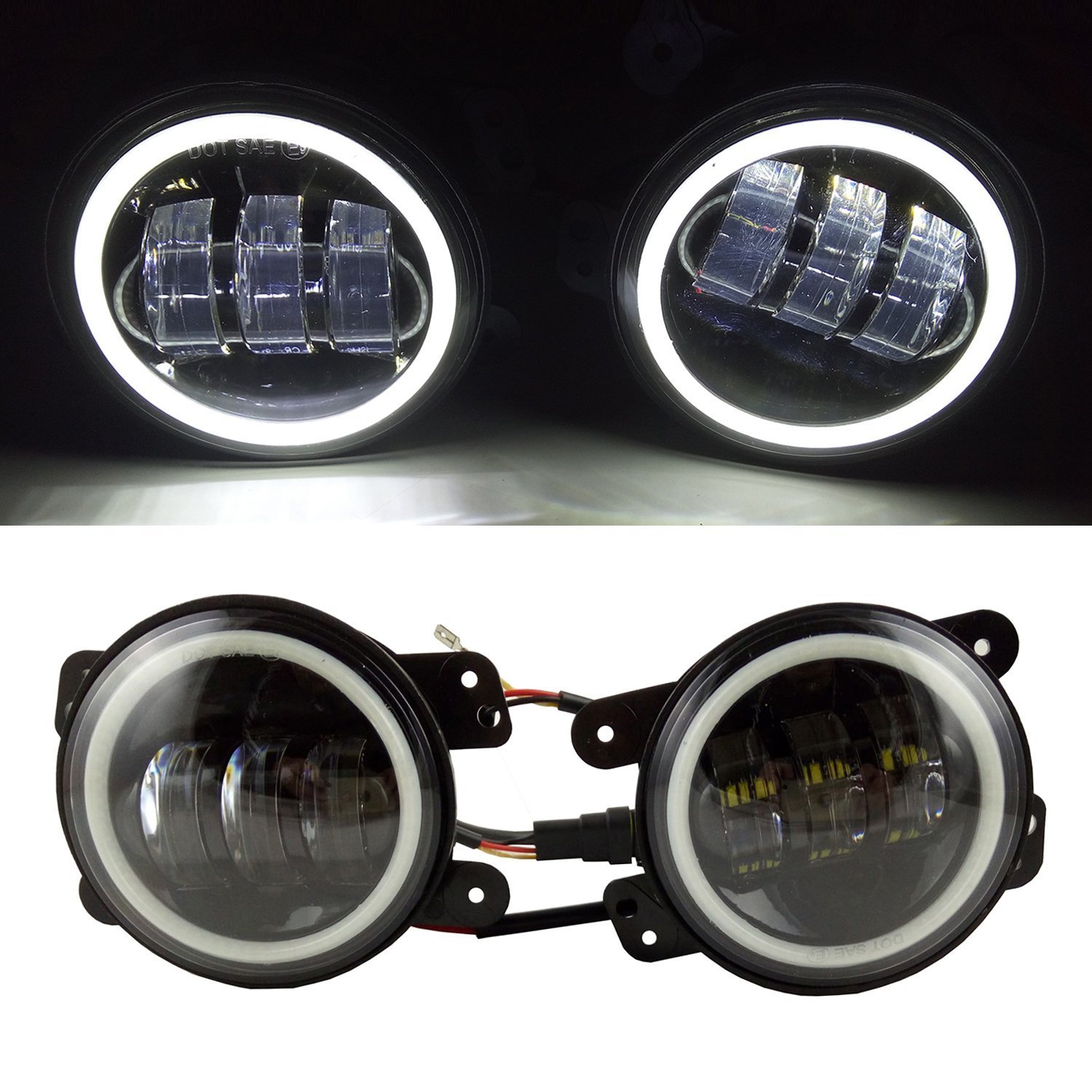 Amazon | Ranzek LEDヘッドライト 4インチ hi/loビーム 60W LED