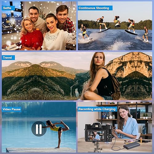 Miniatura 6 de ISHARE Cámara digital para fotografía, cámara de vlogging 4K 48MP para YouTube con WiFi, pantalla abatible de 180 grados de 3 pulgadas, zoom digital