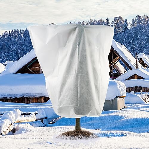 Miniatura 7 de Meekear Paquete de 2 cubiertas para plantas, 7 pies x 6 pies, protección contra heladas de invierno, cubierta de tela de protección para clima frío