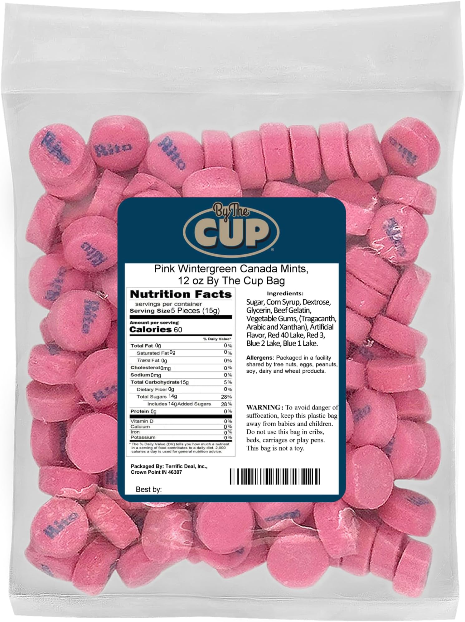 Pink Wintergreen Mints 12 oz Bulk Bag