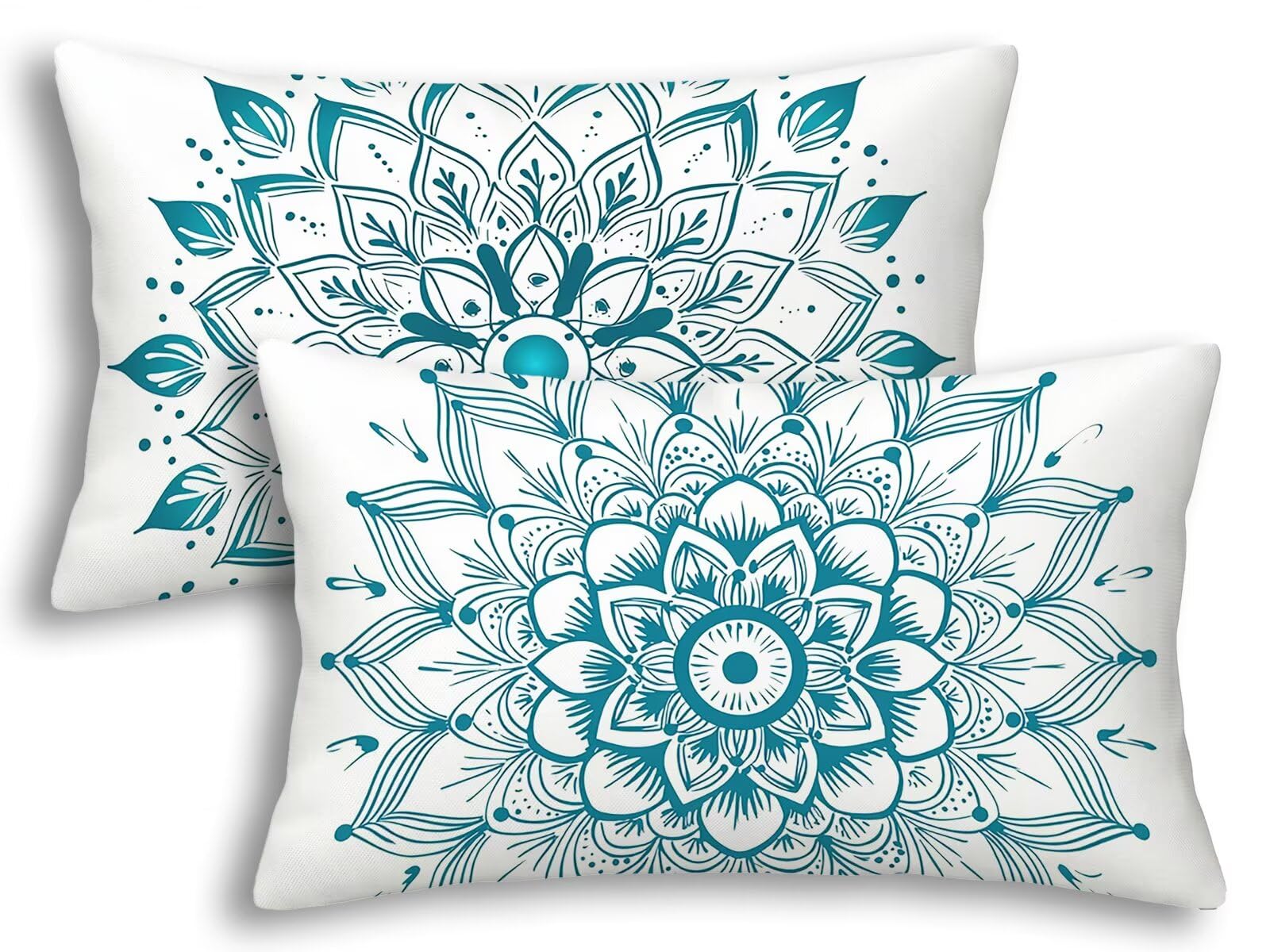 Taie d'oreiller 40x80 lot de 2 housse de coussin rectangulaire blanche pour decoration maison