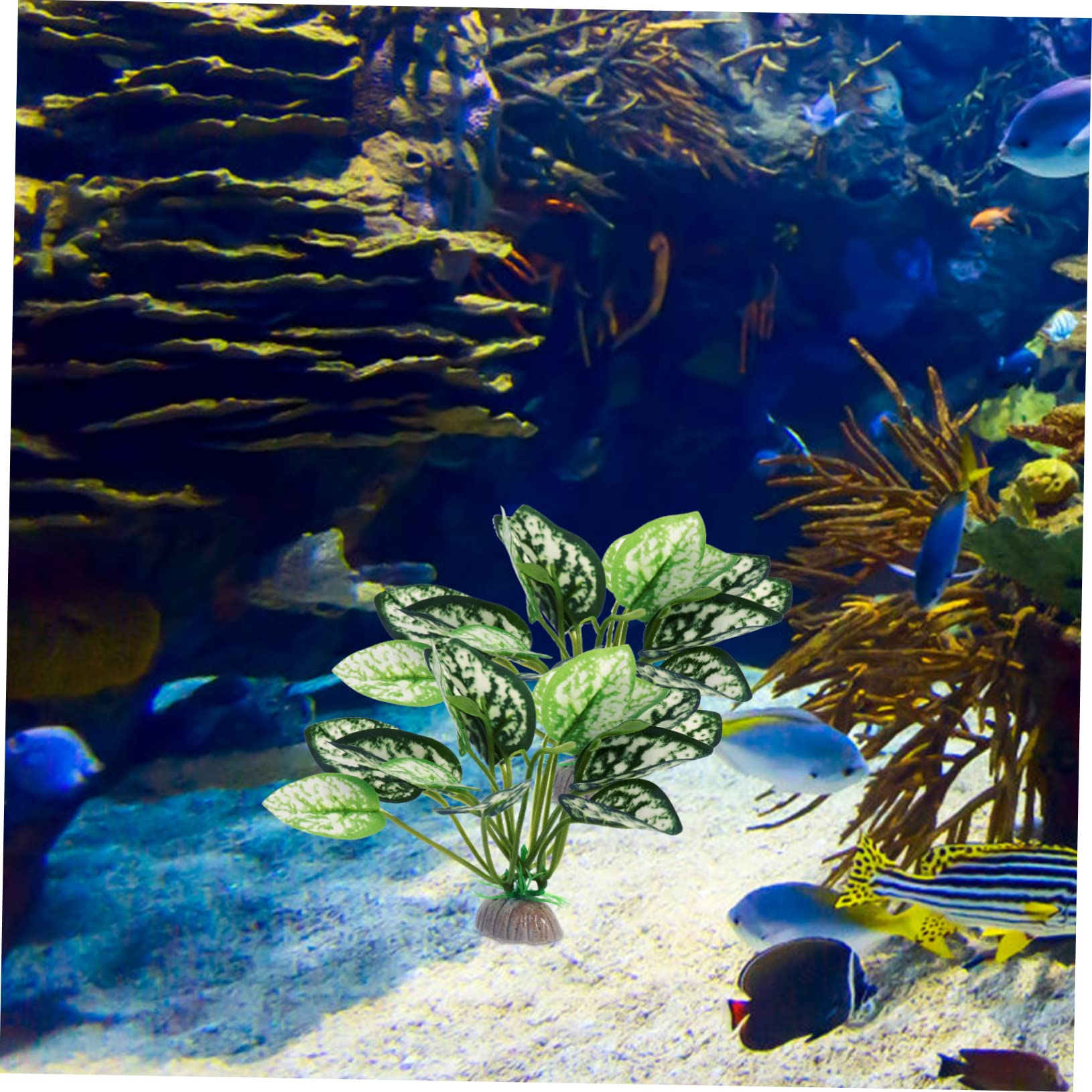 Sosoport 4 Sätze Aquarium Landschaftsbau Wasserpflanzen Dekorationen Für Aquarien Luft Teiche Kunstpflanze Wassergrasdekor Dekorative Aquariumpflanze Plastik Green 6 Stück * 4