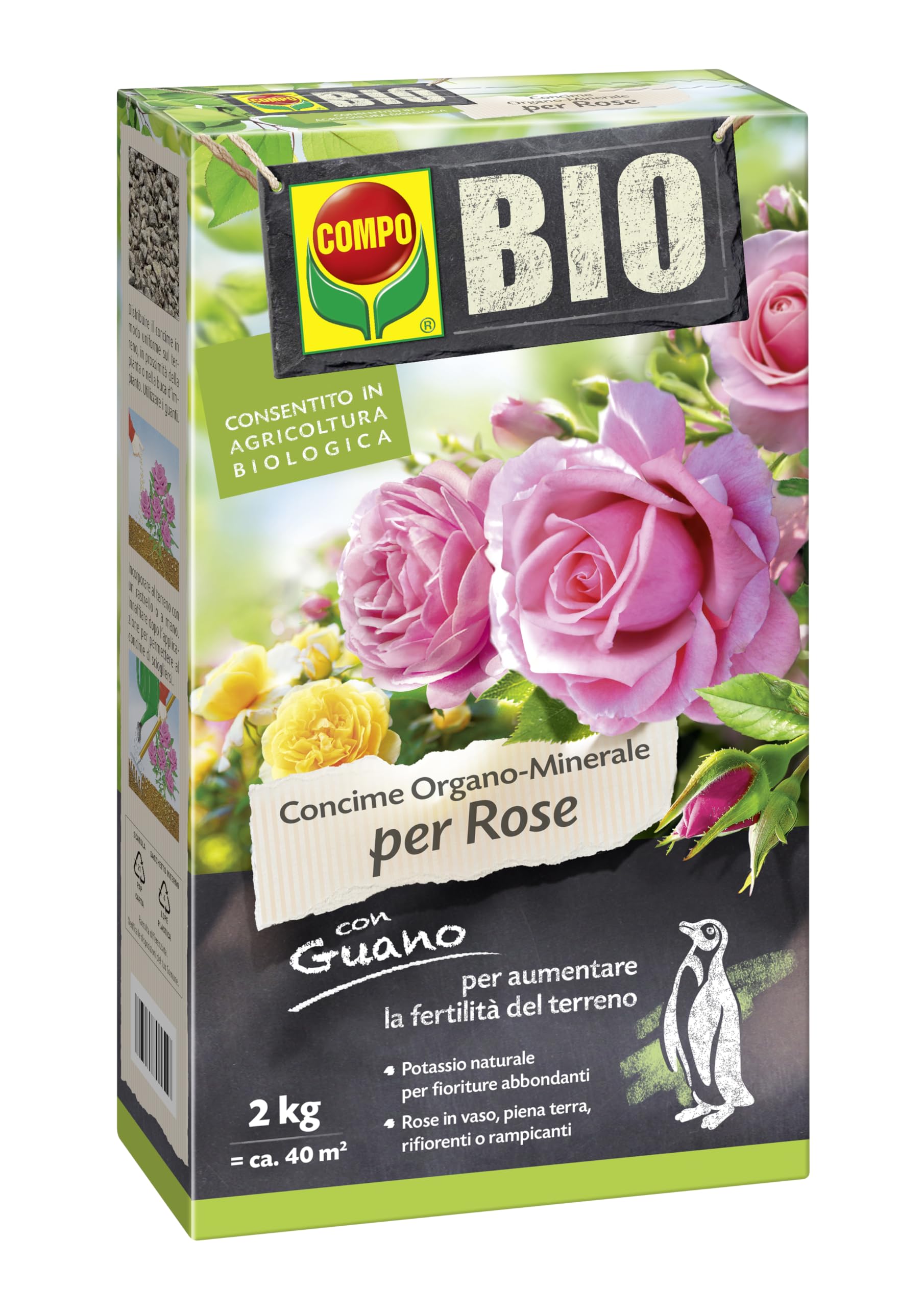 COMPO Bio-Mineral-Dünger für Rosen mit Guano 2 kg