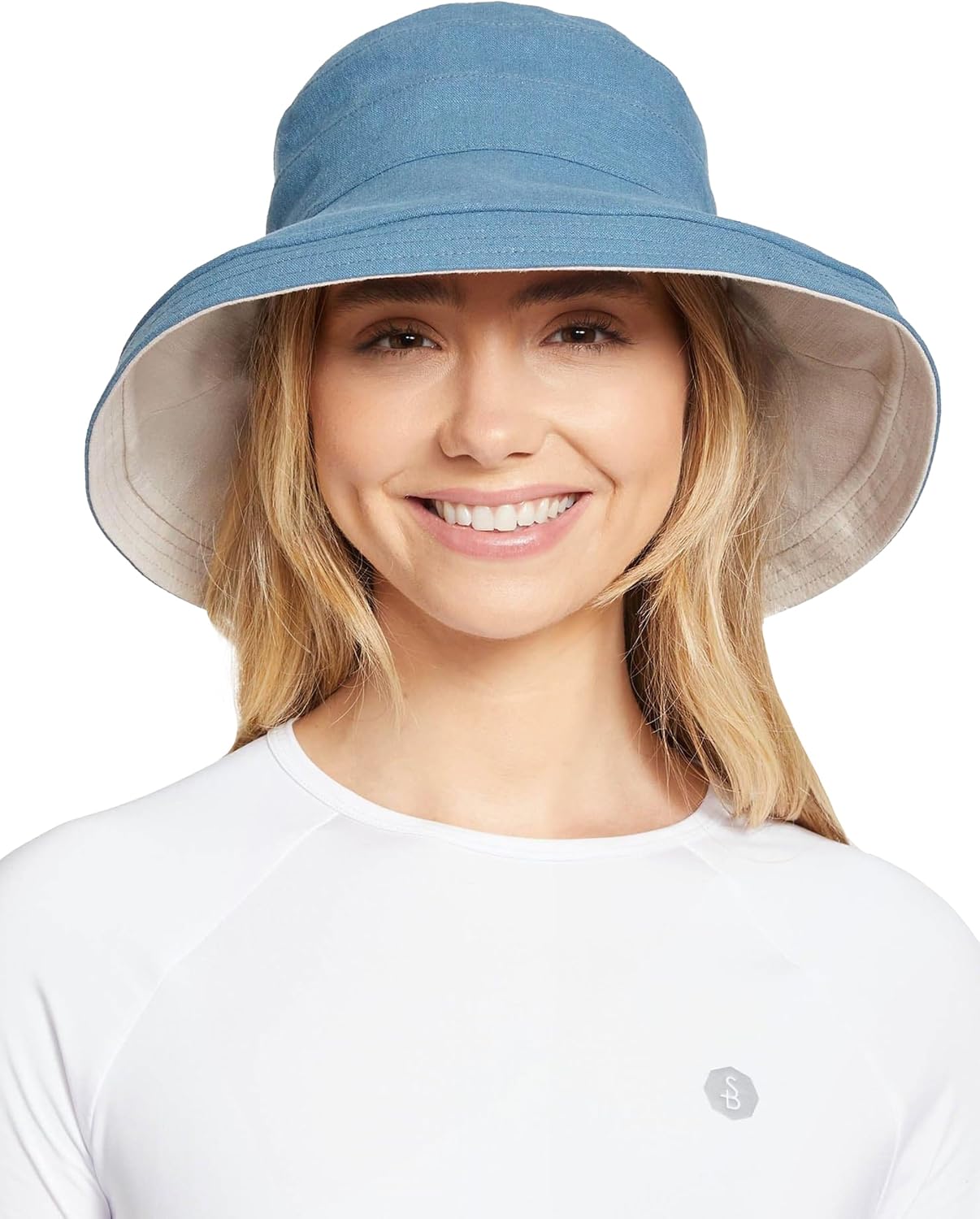 Solbari Women's Holiday Sun Hat UPF 50+ Packable UV Sun Protection Hat with Full Coverage Brim, Reversible, Adjustable Fit