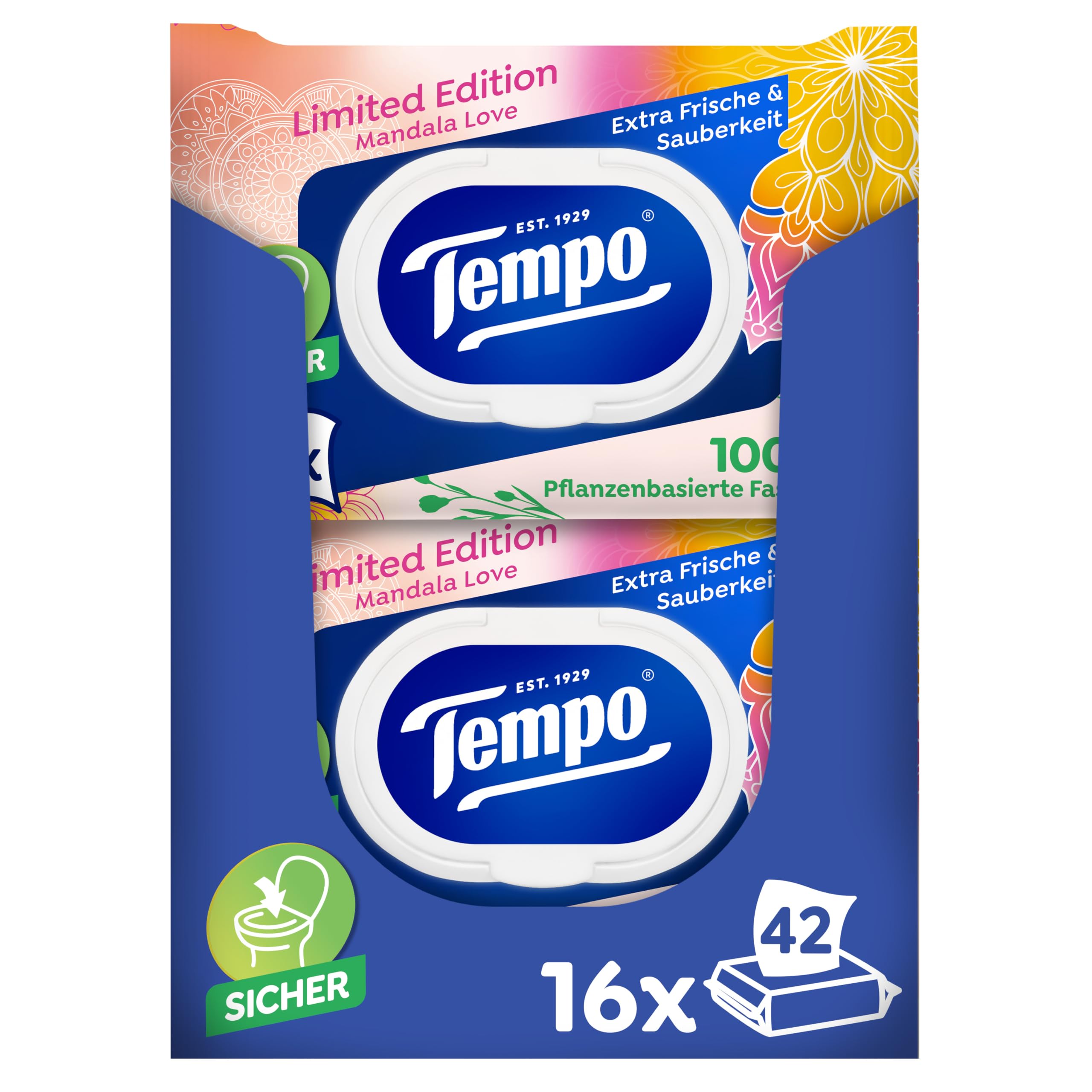 Tempo Papier toilette humide Édition limitée Motif floral