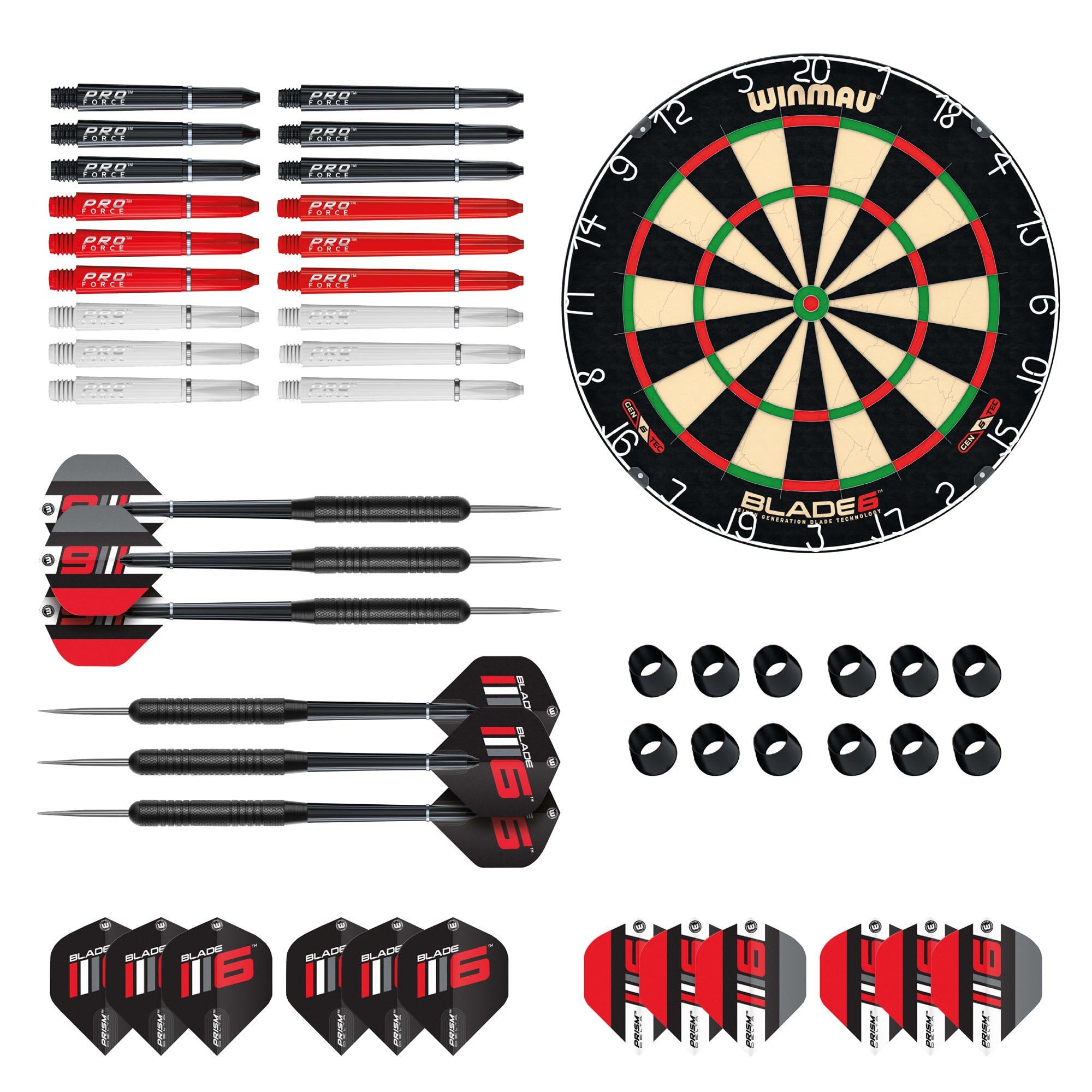 Jeu de fléchettes debout Cible professionnelle Winmau Blade 6 + tapis de Roleo